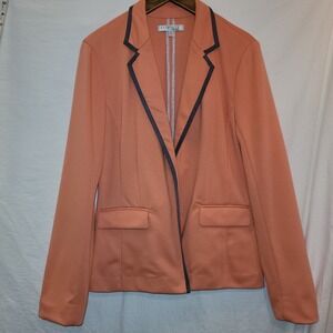 Ellen Tracy‎ Company Coral Peach Knit Blazer Jacket  Women's Stretch Medium